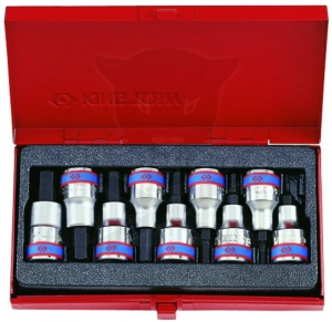 Rátűzőkulcs - crowa+bit készlet 1/2" imbusz 3-14 mm 9 db-os King T.