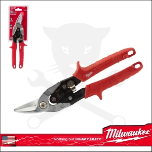 Lemezvágó olló, szinkódolt PIROS balos 260 mm - 0.6-1.0 mm - Milwauk