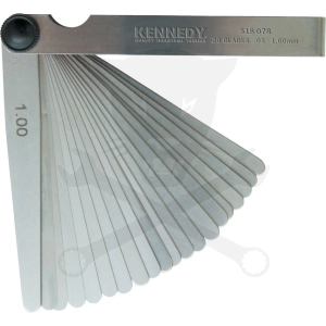 Hézagmérő készlet 20 lapos 0,05 - 1,0 mm Kennedy (KEN-518-0780K)