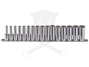 Dugókulcs - crowafej készlet 3/8" 12 szögű hosszú 6-21 mm 16 db Genius