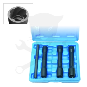 Csavarkiszedő és kerékőr leszedő kulcs készlet 3+1 db-os 1/2" hosszú  BGS