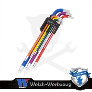 Imbuszkulcs készlet extra  hosszú, gömbv. 1.5 - 10 mm - 9 r.- Welzh