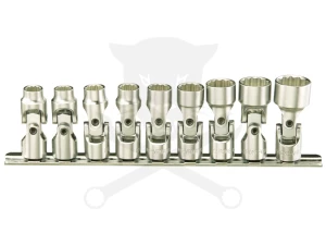 Dugókulcs - crowafej készlet 1/4" 12 sz. csuklós, 6-14 mm Genius