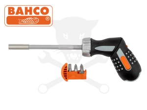 Bit behajtó 1/4" irányváltós forgatható Soft-Grip markolatú - Bahco