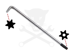 Torxkulcs "L" alakú extra hosszú T10 torx-lyukas torx - BGS