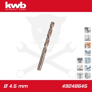 Csigafúró  4,5 mm HSS-G Co5 DIN 338 Twist, profi - KWB