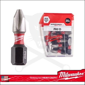 Bithegy, gépi, torziós PH2 x 25 mm 25 db-os - Milwaukee