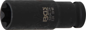 Légkulcsfej 1/2" hosszú belső torx E24