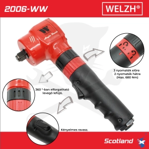 Légkulcs 1/2" 680 Nm "Rúd alakú" CSAK: 90 mm "A SAROK FENEVAD" Welzh