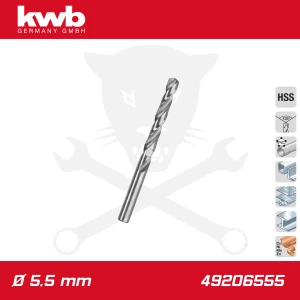 Csigafúró  5,5 mm HSS-G DIN 338 Silver Star, profi - KWB