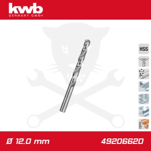 Csigafúró 12,0 mm HSS-G DIN 338 Silver Star, profi - KWB