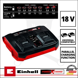 Akkumulátor töltő - 2x18V Power-X-TwinCharger 3 A Li-ion - Einhell