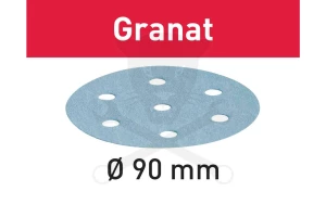 Csiszolópapír, tépőzáras  90 mm STF D90/6 P320 GR/100 Granat 100 db