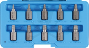 Csavarkiszedő készlet - sérült fejű csavarokhoz Torx-XZN-Imbusz 10 db-os