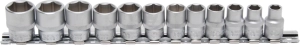 Dugókulcs - crowafej készlet 3/8" 6 lapú normál 8-19 mm 12 db-os BGS