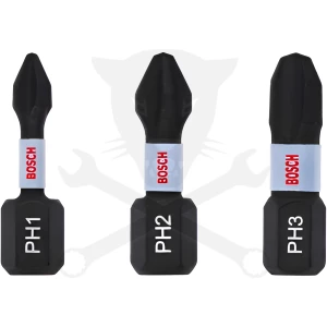 Csavarhúzó biti készlet 3 darabos - PH1-PH2-PH3 x 25 mm - Bosch
