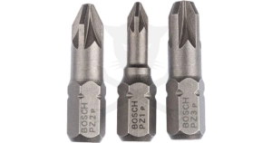 Bithegy, gépi készlet  3 darabos PZ1/2/3 x 25 mm - Bosch