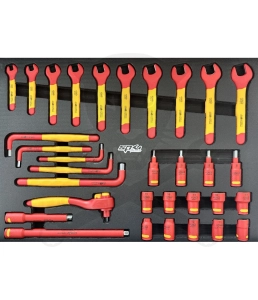 Tálcás SP Tools "M" VDE 1000V-os Szerszám készlet 32 db-os