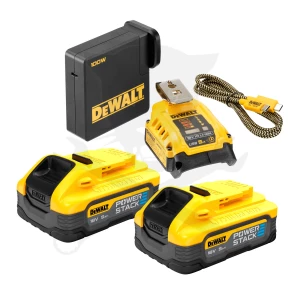 Akkumulátor töltő, USB hordozható powerbank adapt. 18V 2db 5.0Ah