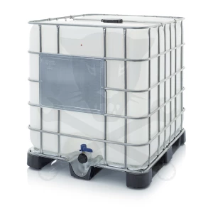Vegyszerálló IBC tartály műanyag raklapon - 1000 liter