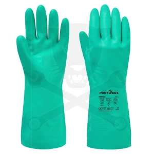 Kesztyű vegyszerálló Nitrosafe, zöld,  7/S - Portwest
