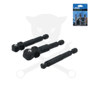 Adapter készlet fúrógéphez - csavarbehajtóhoz 1/4"-3/8"-1/2" - Laser