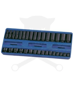 Légkulcsfej készlet 3/8" 32 db 7-22 mm rövid + hosszú, 6 lapú - Genius
