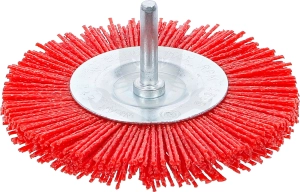 Csapos csiszoló 100 mm - Nylon műanyag piros kefe - BGS