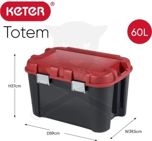 Szerszámos láda Totem egyterű tároló 4 csatos 590x395x360mm 60L CURVER