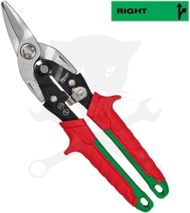 Lemezvágó olló, szinkódolt ZÖLD jobbos 260 mm - 0.6-1.0 mm - Milwauk