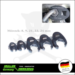 Villáskulcs adapter készlet nyitott 3/8"  5 db: 8-24 mm "Crowfoot"