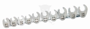 Villáskulcs adapter készlet nyitott 3/8" 10 db-os 10-19 mm "Crowfoot" -