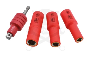 Dugókulcs készlet VDE 1000 V Szigetelt/Hibrid szerszám készlet 3/8"  4 db-os