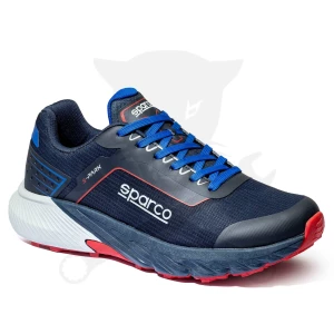 Munkacipő orrvédelem nélküli SPARCO - S-Park LEON O1 SR FO HRO Kék-Piros 36