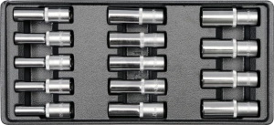 Dugókulcs készlet 14 db-os szerszámos kocsiba tálcás 1/2" - 1/3 - Yato