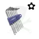 Torxkulcs, furatos "L" alakú készletötágú TPX10-40 07 db-os