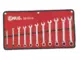 Csillag-villás racsnis készlet 11r. 8-19 mm fényes polírozott kiv.Genius