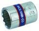 Dugókulcs - crowafej 1/4" 12 szög normál 13 mm