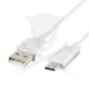 USB töltőkábel - C - fehér 2.1A - 1m - Home